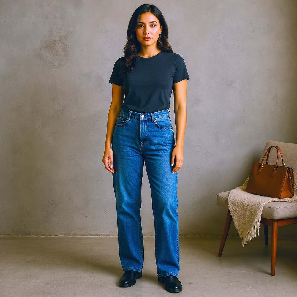 J.Jill Weekender Straight Leg Jeans Size 6 Medium Wash Tencel Cotton Stretch